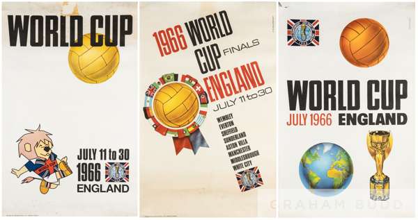 The three versions of Carvosso's poster designs for the 1966 World Cup