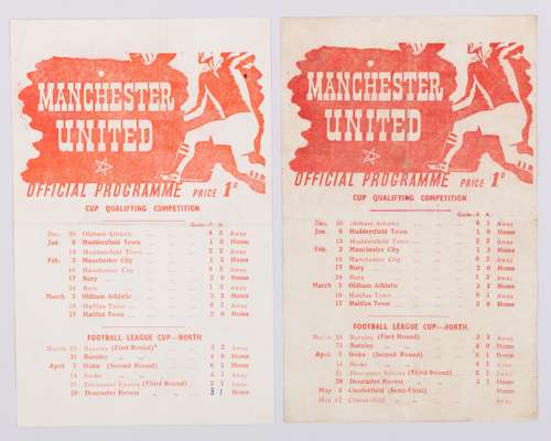 Manchester United v. Chesterfield single-sheet match programme, 5th May 1945