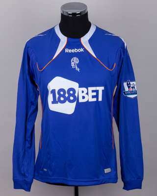 Rodrigo Moreno blue No.19 Bolton Wanderers long-sleeved shirt, 2010-11