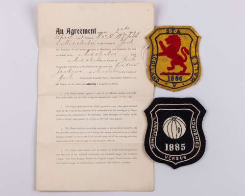 A 1886 Scotland v. Wales badge