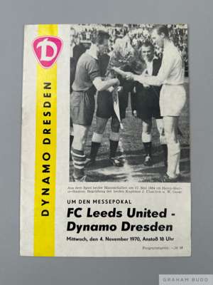 Dynamo Dresden v Leeds United match in the European Fairs Cup programme, played on 4th November 1970,