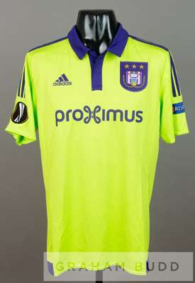 Defour lime green and purple Anderlecht no.16 jersey v Tottenham Hotspur in the UEFA Europa League Group J at White Hart Lane, 5th November 2015,
 sho