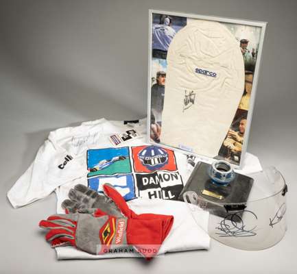 Collection of William's and other F1 memorabilia, 
 including signed F1 helmet visor signed by the William's drivers Nigel Mansell and Keke Rosberg, c