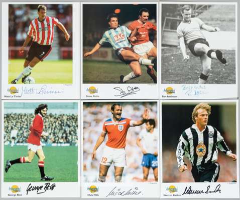 Collection of signed autographed editions footballers profile images,
 comprising of two ring binders with each signed player profile in plastic sleev