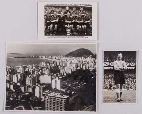 A photograph of Copacabana Beach signed to the reverse by the England 1950 World Cup squad