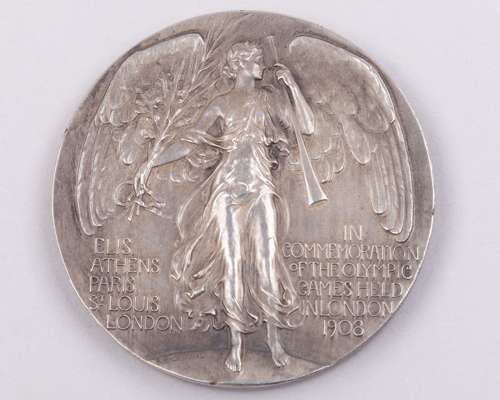 A London 1908 Olympic Games participant's medal, designed by Bertram Mackennal