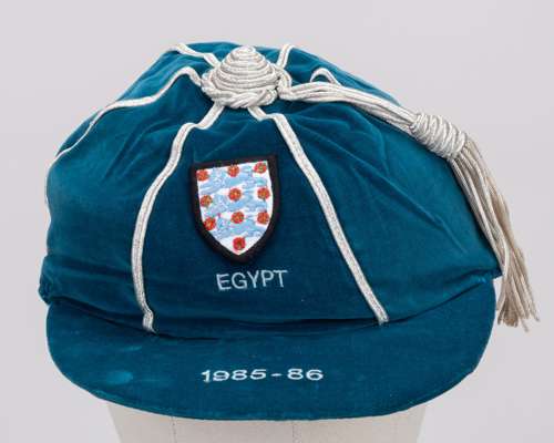 Peter Shilton blue England v. Egypt International cap, 1985-86
