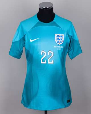 Aaron Ramsdale blue No.22 England v. North Macedonia goalkeeper shirt, 2023