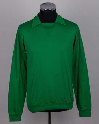 A green goalkeepers shirt, Peter Bonetti by Olympic Sports