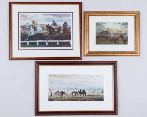 Three horse racing prints by David Dent (British, b.1959)