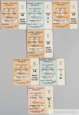 Set of tickets for England's six 1966 World Cup matches