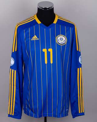 Sergei Gridin blue No.11 Kazakhstan v. Republic of Ireland match worn shirt, 2012
