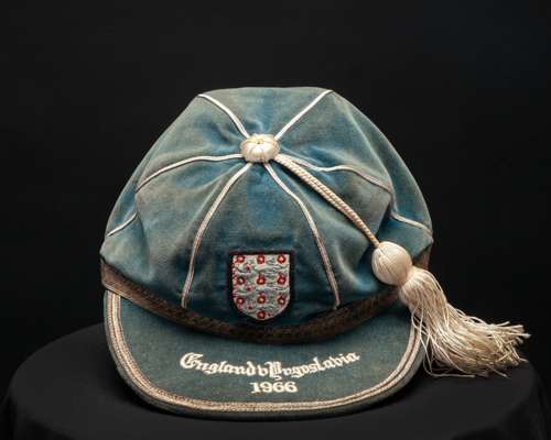 Jimmy Greaves blue England v. Yugoslavia International cap, 1966