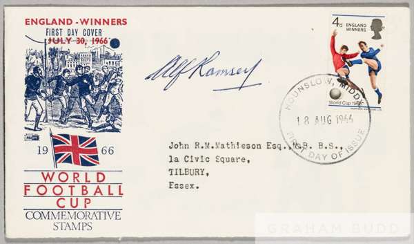 Al Ramsey signed 1966 World Cup "England Winners" First Day Cover
