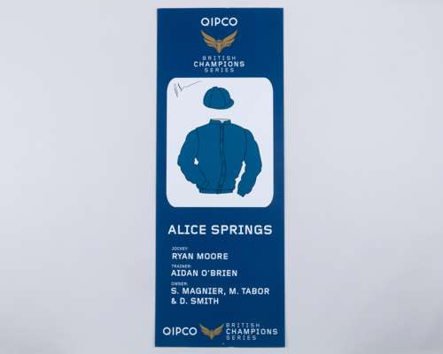 2016 Paddock parade pennant for Alice Springs signed by jockey Ryan Moore