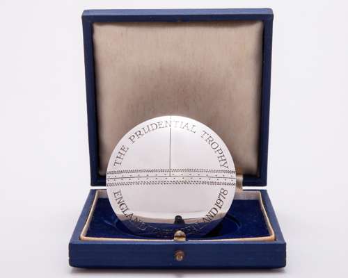 Dickie Bird silver England v. New Zealand The Prudential Trophy ODI cricket series medal 1978