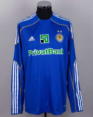 Andriy Shevchenko blue No.7 Dynamo Kiev v. Manchester City autographed shirt, 2011