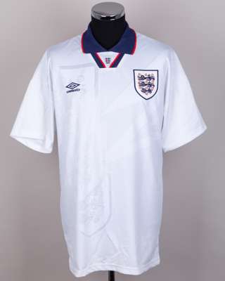 White No.10 England short-sleeved shirt, 1993-94