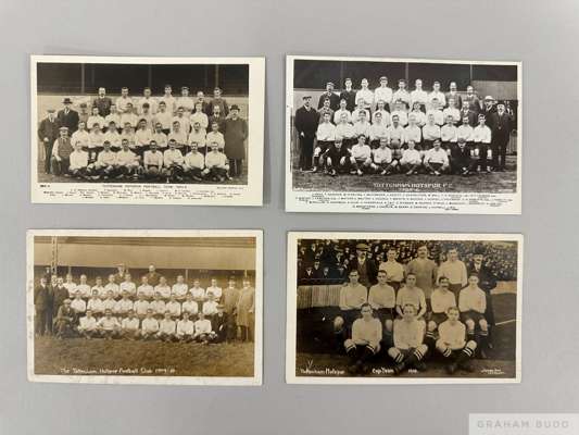 Four early 20th century Tottenham Hotspur black and white team line-up postcards
 comprising 1904-05, 1905-06, 1909 and 1909-10 (4)