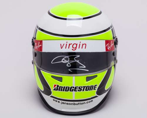 Jenson Button 2009 Signed Brawn GP 1:2 Scale Bell Helmet