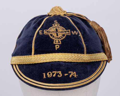 Pat Jennings blue Northern Ireland v. Portugal, Scotland, England and Wales International cap