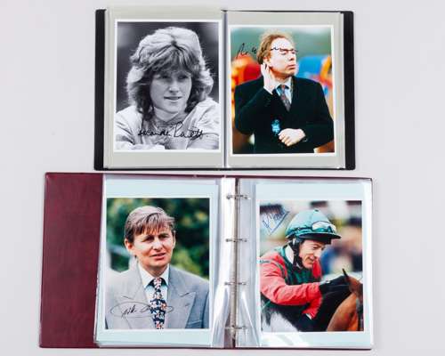 Two albums of autographed photographs of horse racing personalities