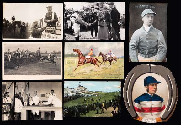 A collection of approx. 160 horse racing postcards 1900s-1950s, including real photo issue, Newmarket, racecourses, jockeys, art style, humorous, cari