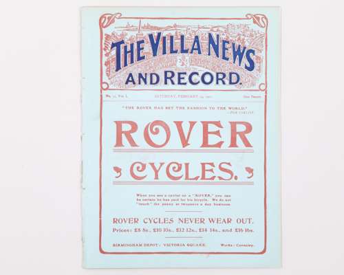 Aston Villa v. Manchester City, match programme, 23rd February 1907