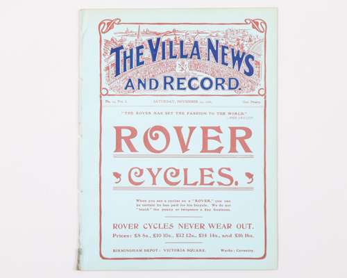 Aston Villa Reserves v. West Bromwich Albion Reserves and Aston Villa v. Cambridge University