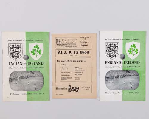 Jack Rowley Sweden v. England match programme, 13th May 1949