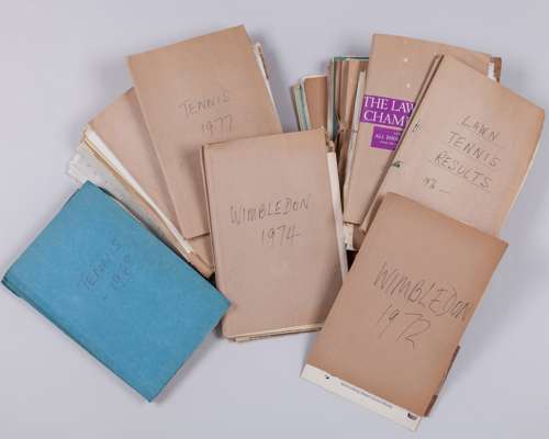 Harry Carpenter files of the Wimbledon Championships and lawn tennis from 1967 to 1980