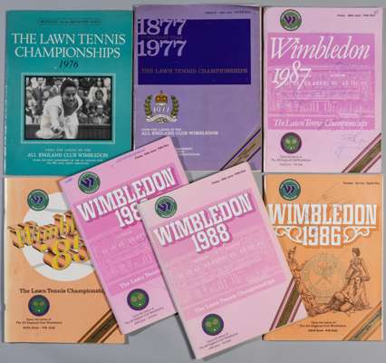 Collection of Wimbledon tennis programmes, dating from 1960's onwards, 
 comprising Wimbledon programmes dating two from 23rd June to 6th July 1986, o