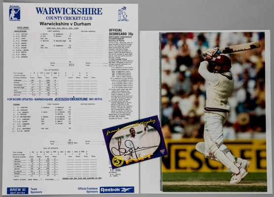 Brian Lara 501 not out, Warwickshire v Durham June 2nd - 6th 1994 - original official final day fully printed scorecard recording Brian Lara’s histori