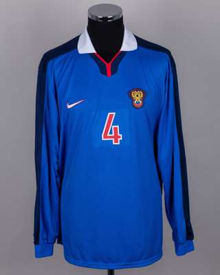 Blue and white No.4 Russia long-sleeved shirt, 2000