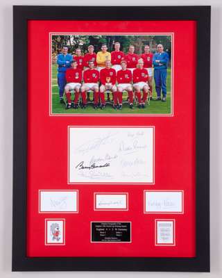 England World Cup 1966 - a team autographed display