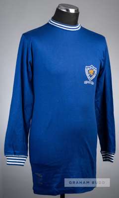 Blue Leicester City 1969 F.A. Cup final un-numbered jersey,
 Umbro, long-sleeved with embroidered club crest and WEMBLEY 1969, reverse un-numbered, wi