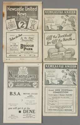 Four Newcastle United 1930s home programmes,

F.L. Division One v Sunderland 8th April 1933; and F.L. Division Two matches v Sheffield United 23rd Mar