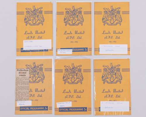 Six Leeds United home match programmes, 1951-52