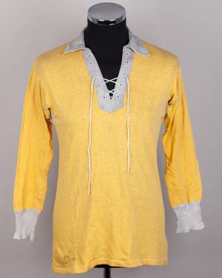 Yellow and grey Lokomotiv Leipzig long-sleeved shirt, 1950s
