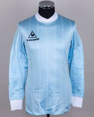 Sky blue and white No.19 Uruguay v. England long-sleeved shirt, 1984
