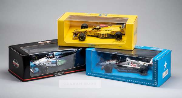 Collection of twenty various minichamps 1:18 scale model cars 
 Arrows 100010014 - Arrows 180990014 - McLaren Mercedes 530011803 - Jordan 514971811 - 