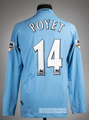 Gus Poyet blue Tottenham Hotspur no.14 away jersey, season 2003-04,
 Kappa, long-sleeved with BARCLAYCARD PREMIRSHIP sleeve badges, club crest and spo