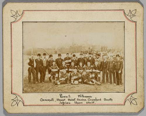 Very scarce photograph of the Woolwich Arsenal team from their first season in the Football League in 1893-94,
 photographed at the Manor Ground, Plum