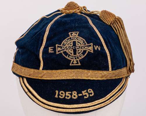 Harry Gregg blue Northern Ireland v. England and Wales International cap, 1958-59