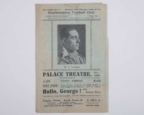 Southampton v. Port Vale match programme, 13th February 1926