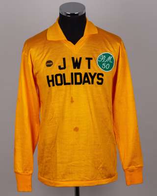 Pat Jennings yellow No.1 Paddy Mulligan commemorative match goalkeepers shirt