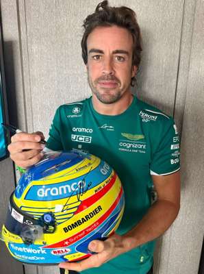 Fernando Alonso 2023 Miami Grand Prix Signed Used Helmet