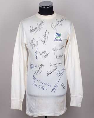 A white West Bromwich Albion unnumbered 1968 F.A.Cup Final autographed shirt