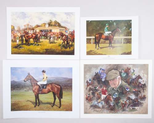 Group of five limited edition horse racing prints