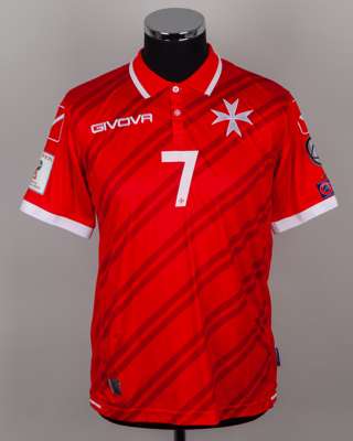 Clayton Failla red No.7 Malta short-sleeved shirt